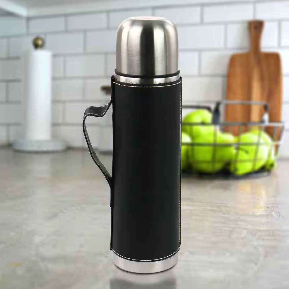 Mr. Coffee 23oz Stainless Steel Thermal Travel Bottle in Leatherette