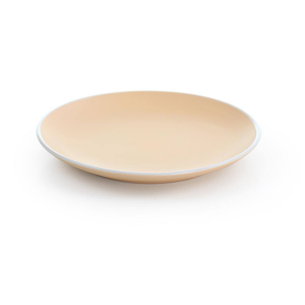 Spice by Tia Mowry Creamy Tahini Matte Orange 12 Pc Stoneware Dinnerware Set