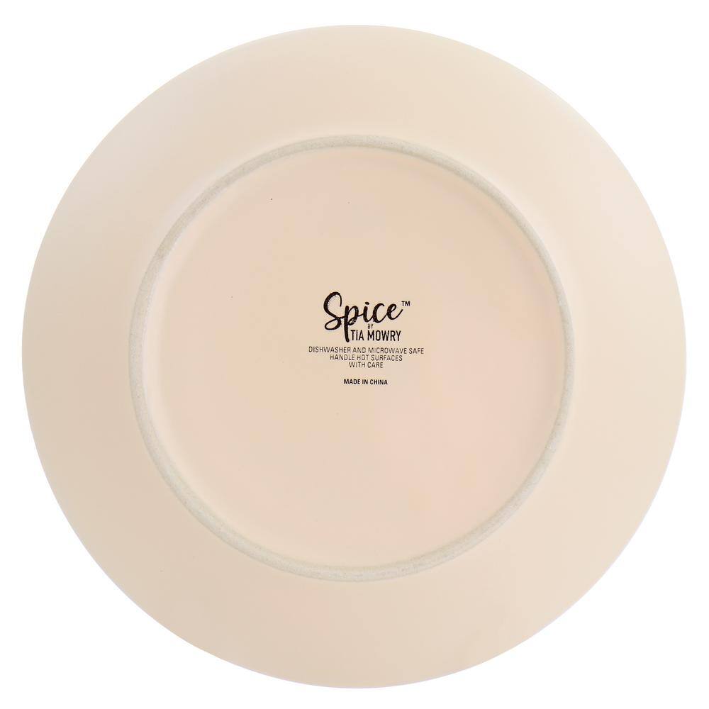 Spice by Tia Mowry Creamy Tahini Matte Orange 12 Pc Stoneware Dinnerware Set