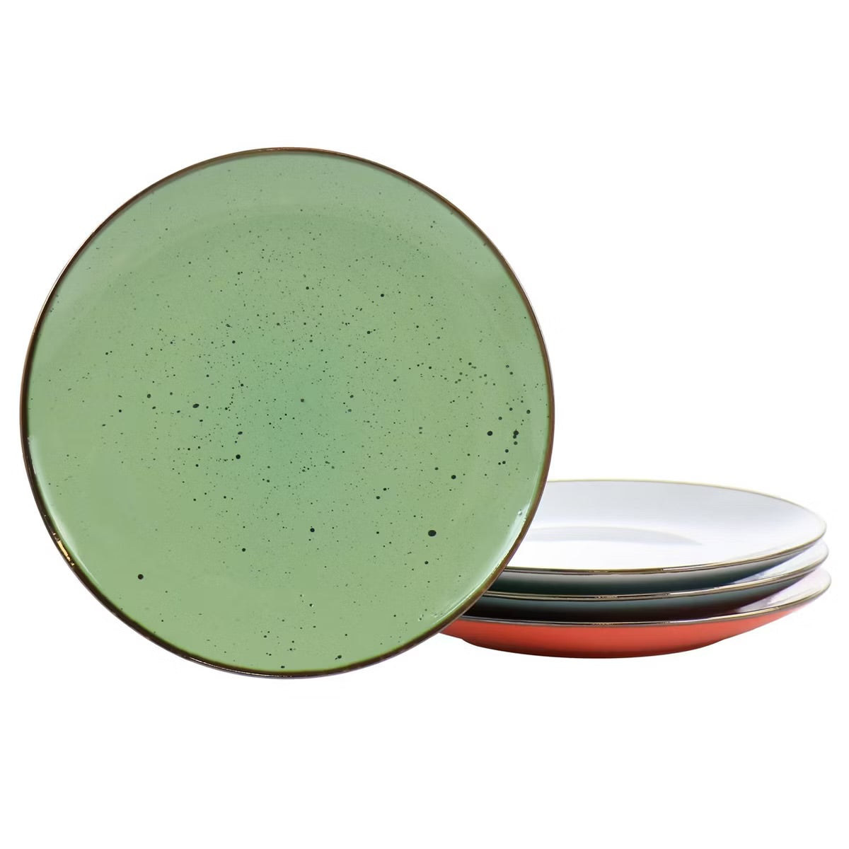 Elama Evelyn 20 Pc Round Stoneware Dinnerware Dish Set for 4 in Assorted Colors