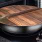 General Store Addlestone 2 Piece 14" Heavy Duty Cast Iron Wok w Wood Lid