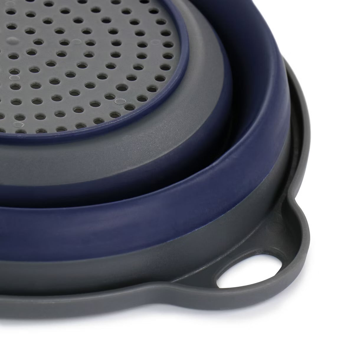 Oster Bluemarine Collapsible Navy Blue Colander w Handle