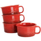 Crock Pot Appleton 4 Piece 24 oz Red Stoneware Soup Mug Set w Handles