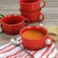 Crock Pot Appleton 4 Piece 24 oz Red Stoneware Soup Mug Set w Handles