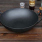 General Store Addlestone 2 Piece 14" Heavy Duty Cast Iron Wok w Wood Lid