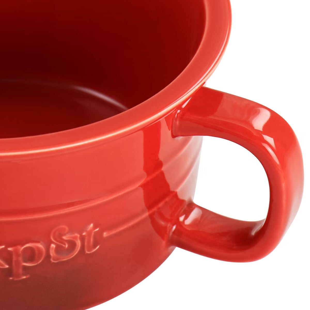 Crock Pot Appleton 4 Piece 24 oz Red Stoneware Soup Mug Set w Handles