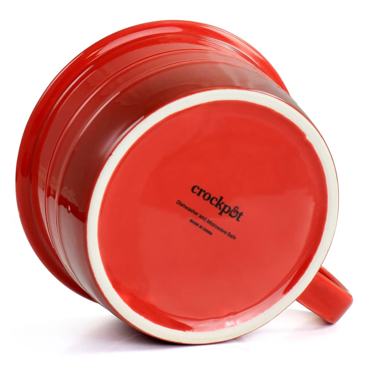 Crock Pot Appleton 4 Piece 24 oz Red Stoneware Soup Mug Set w Handles