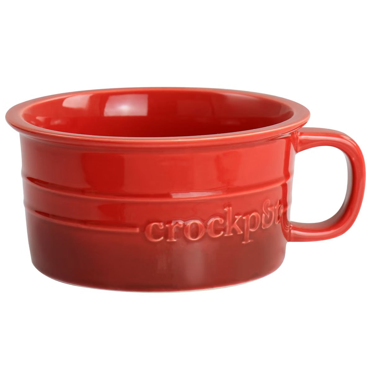 Crock Pot Appleton 4 Piece 24 oz Red Stoneware Soup Mug Set w Handles