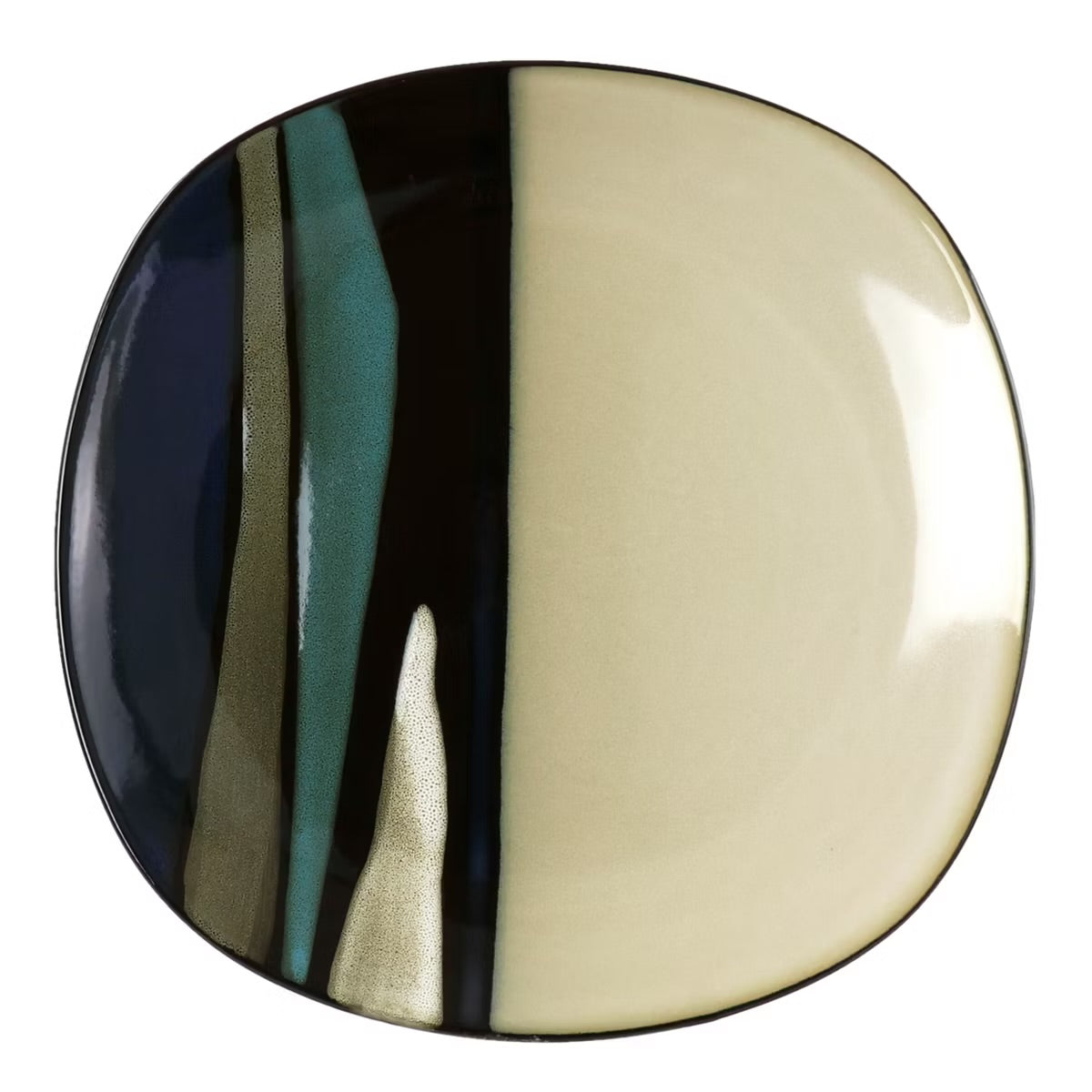Hometrends Althea 12 Piece Teal Soft Square Stoneware Dinnerware Set