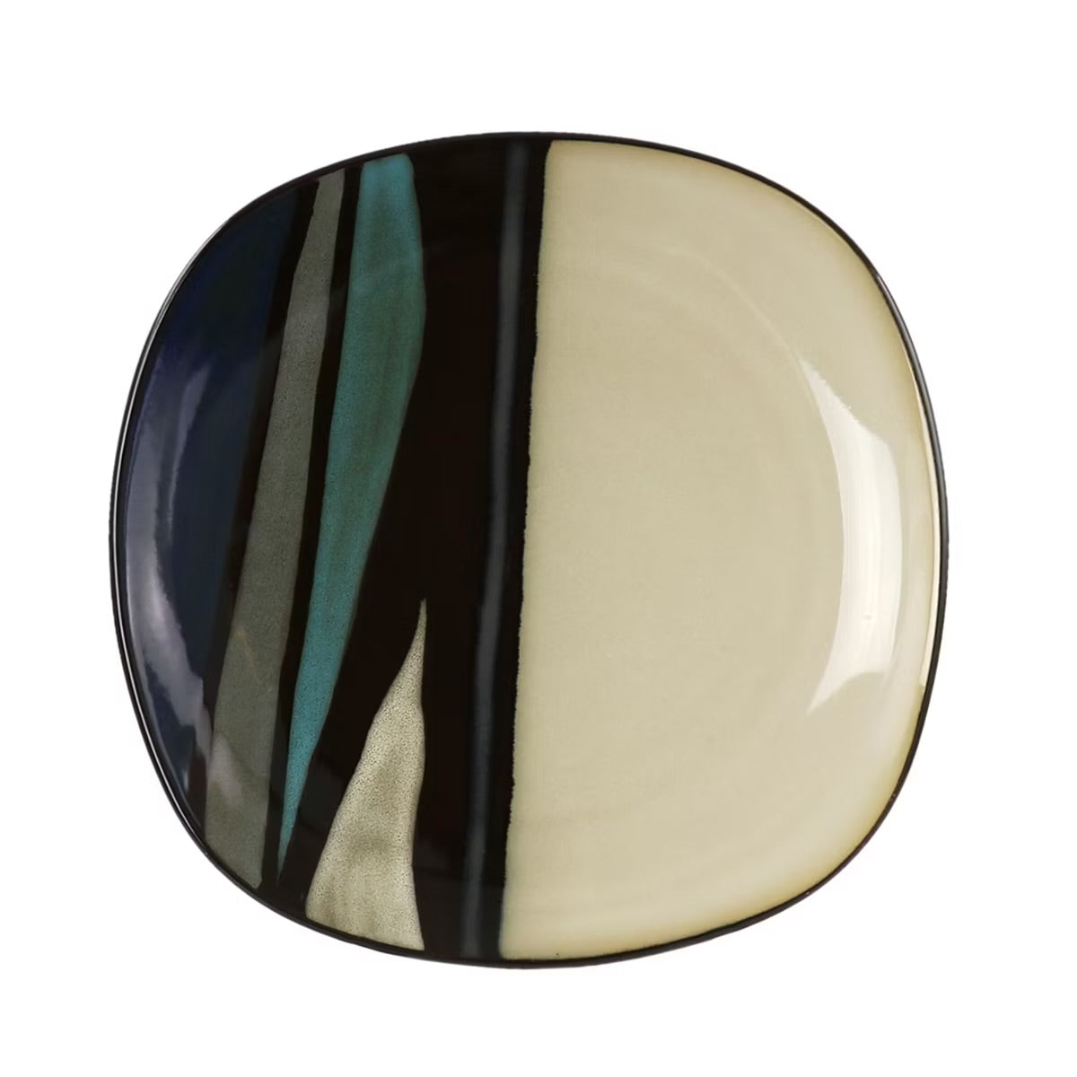 Hometrends Althea 12 Piece Teal Soft Square Stoneware Dinnerware Set