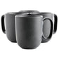 Our Table Landon Gray 4 Piece 15 oz Round Stoneware Mug Set Truffle