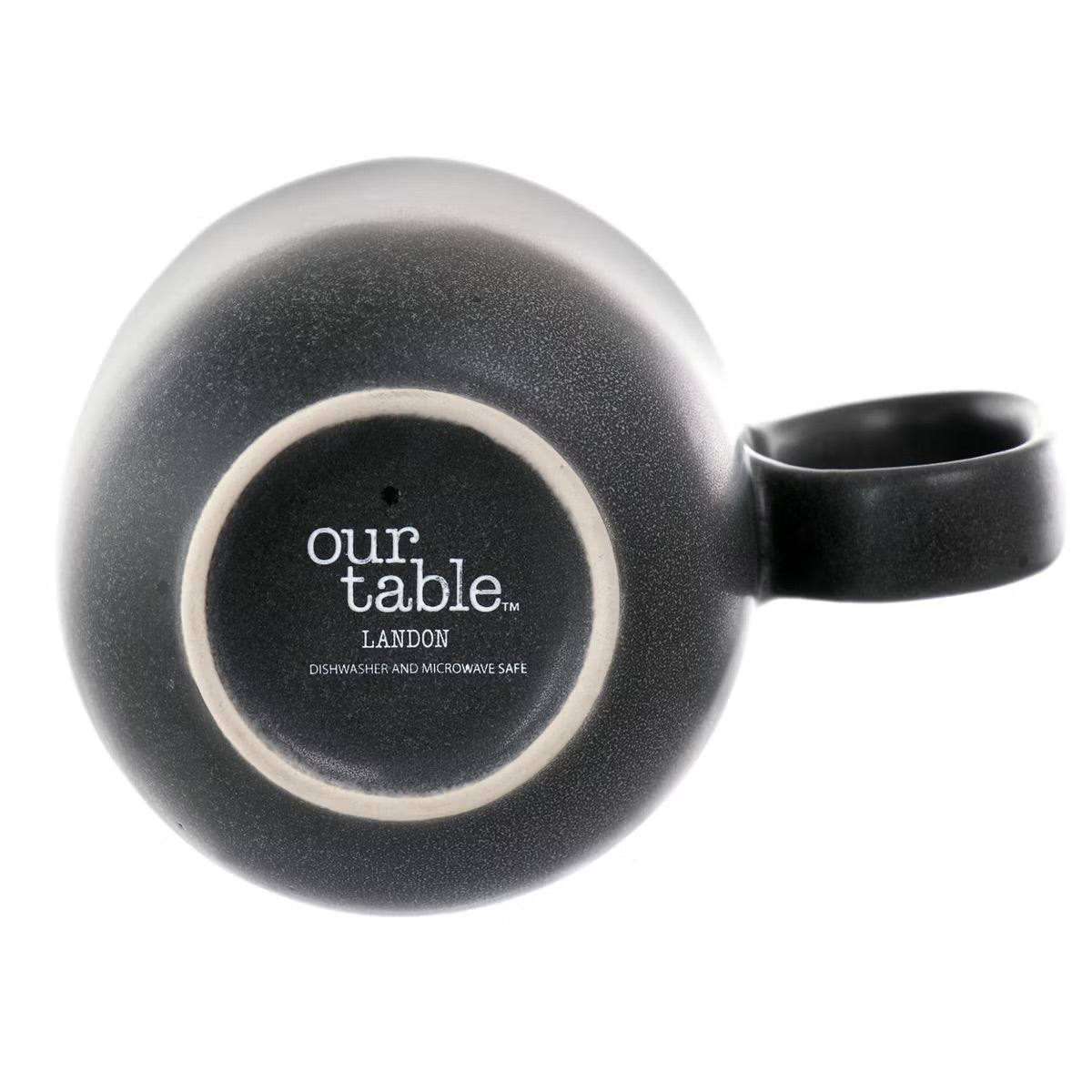 Our Table Landon Gray 4 Piece 15 oz Round Stoneware Mug Set Truffle