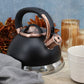 Mr. Coffee Flintshire 2.2 Quart Black Stainless Steel Whistling Tea Kettle