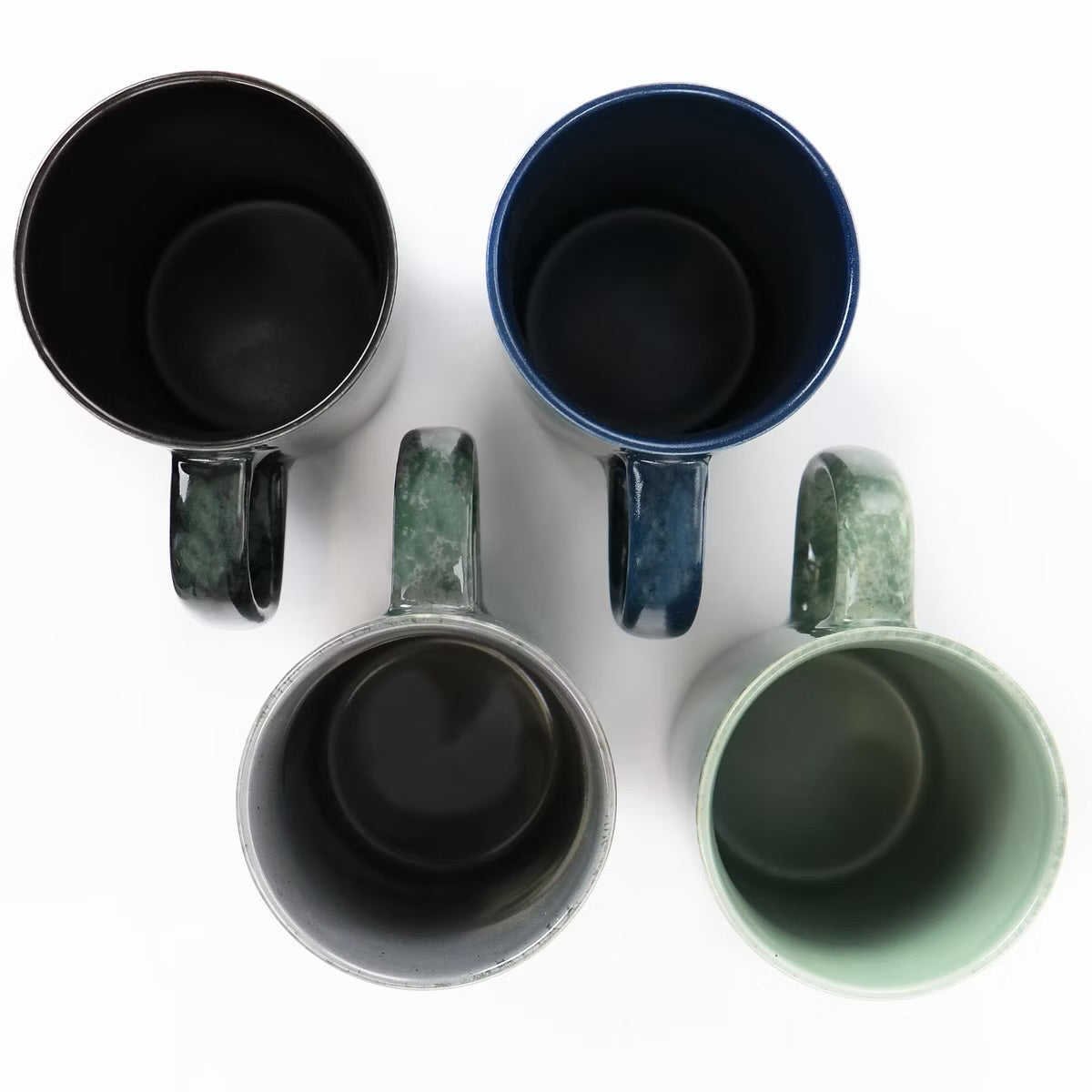 Mr. Coffee Sidewalk Blues 18 oz 4 Piece Stoneware Mug Set Assorted Colors