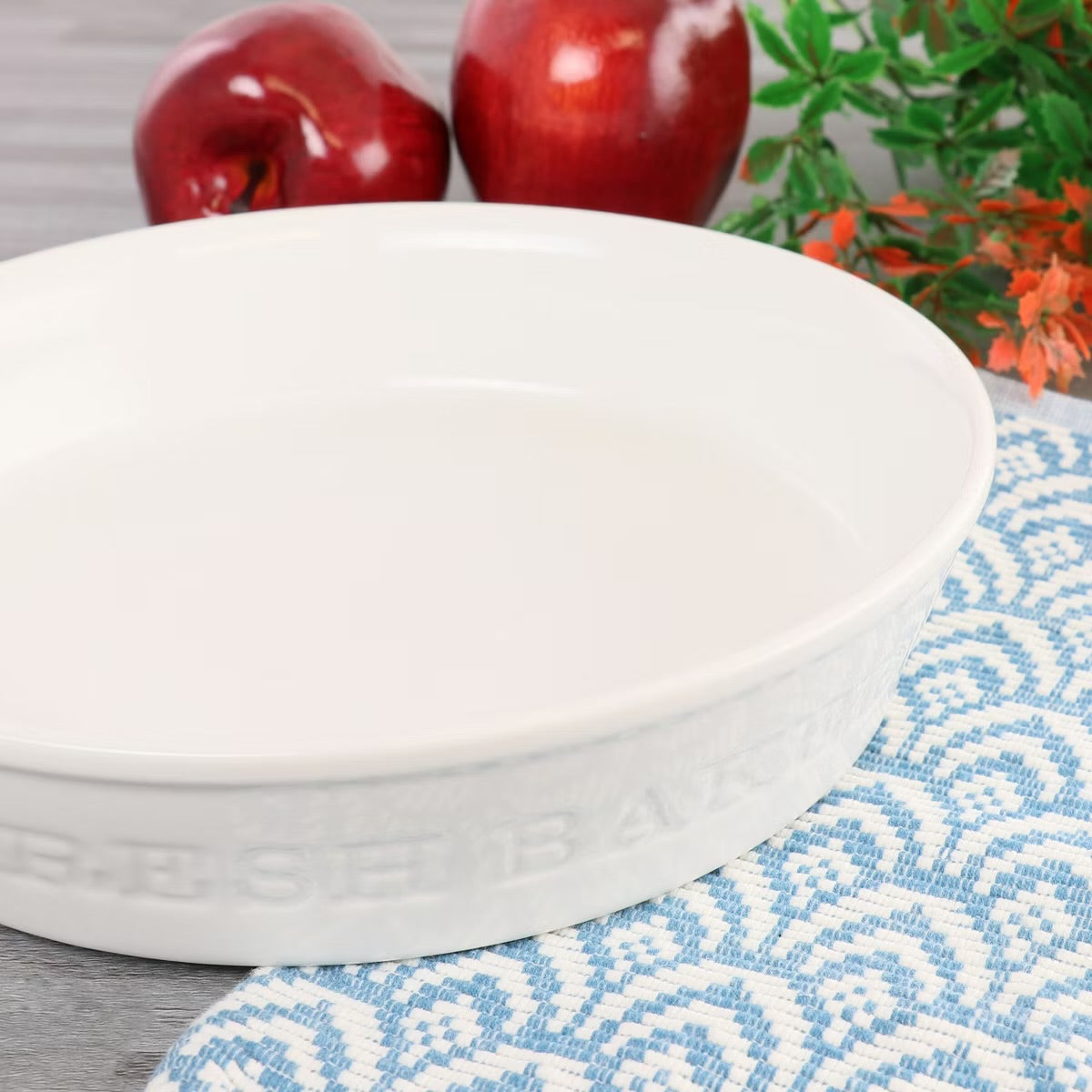 Our Table Simply White 9.5" Round Porcelain Fresh Baked Pie Plate