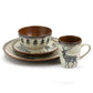 Elama 16 Piece Majestic Elk Rustic Taupe Stoneware Complete Dinnerware Set For 4