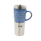 Mr. Coffee Travertine 16 oz Stoneware & Stainless Steel Blue Travel Mug w Lid