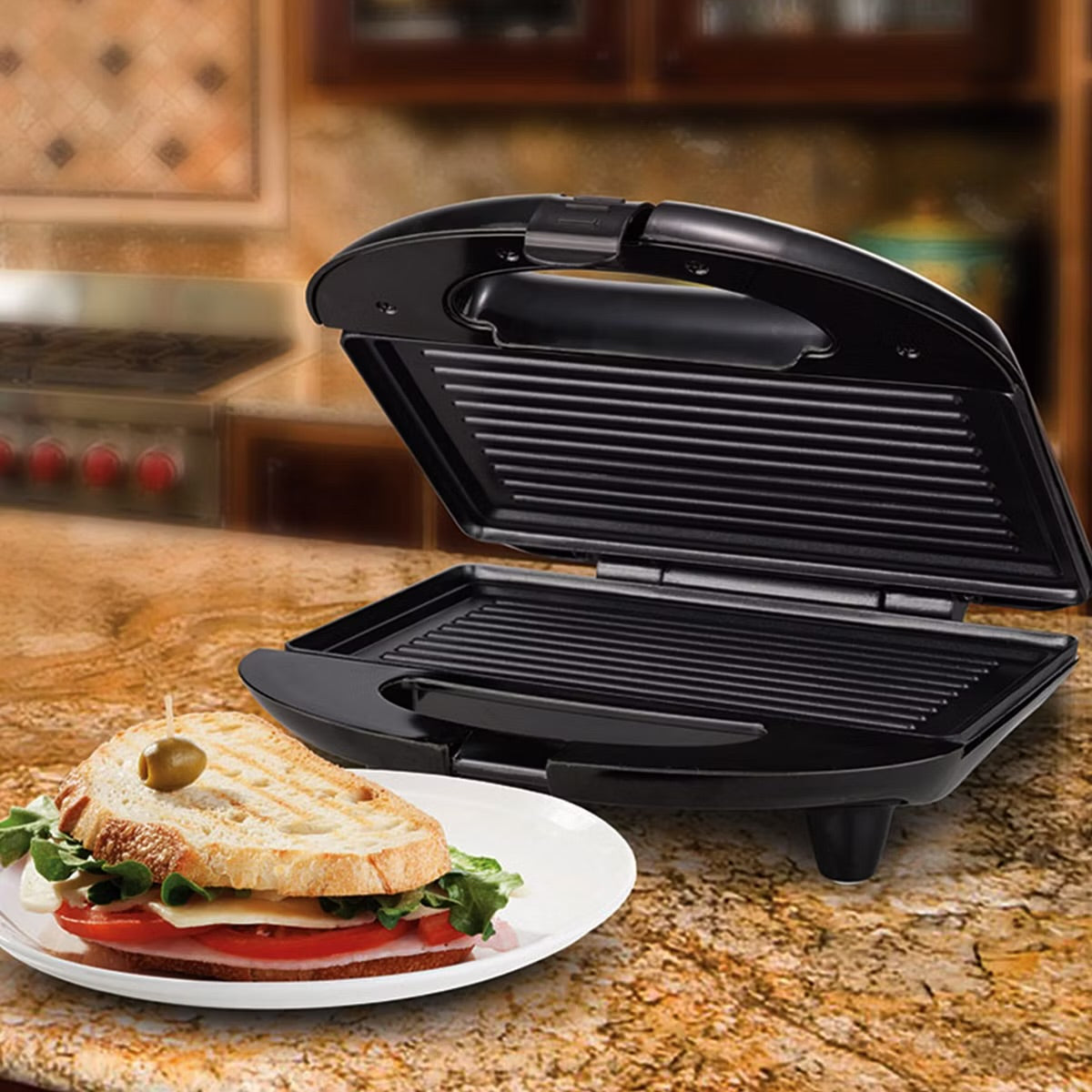 Brentwood 750W Non Stick Panini Press & Sandwich Maker in White