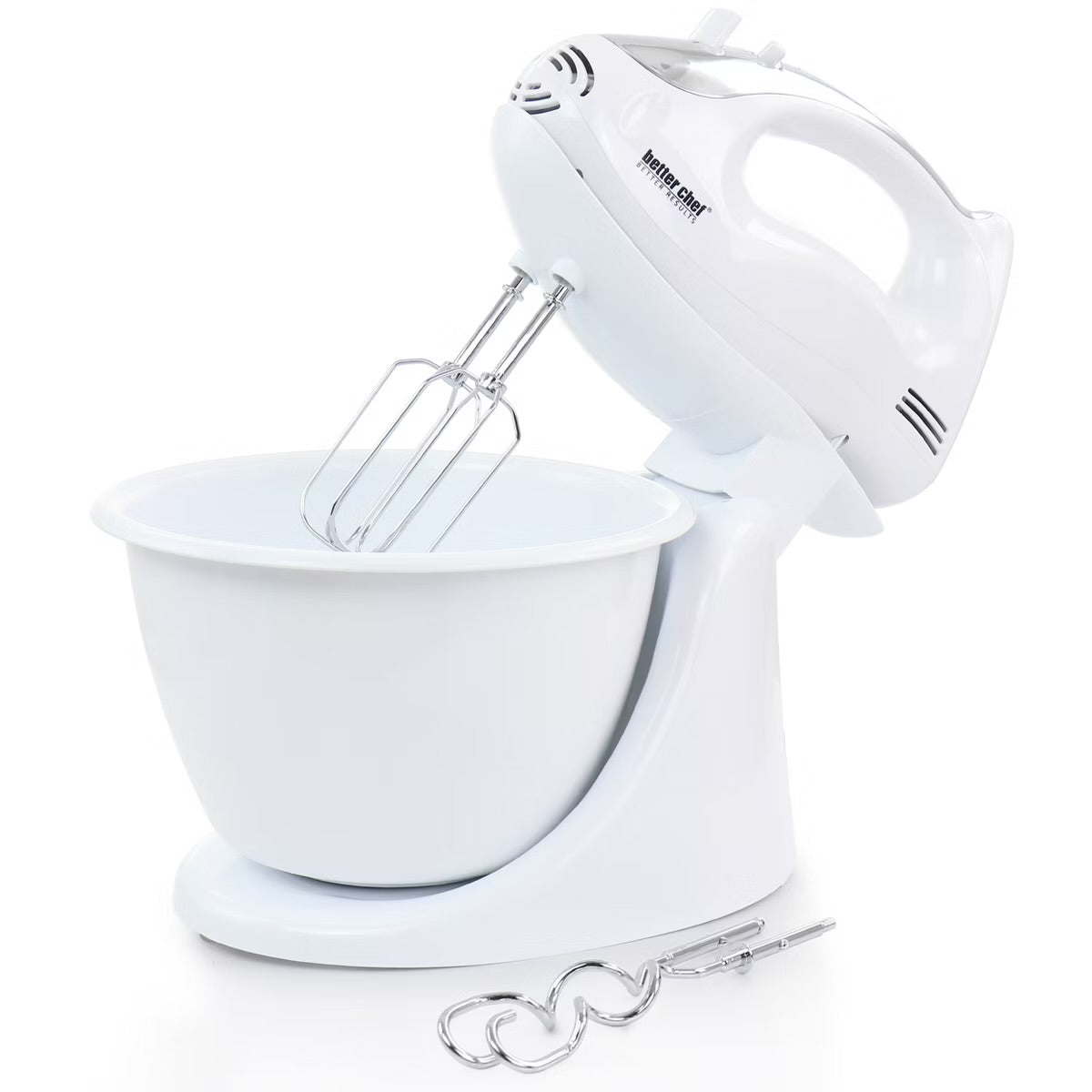 Better Chef 200W 5 Speed Stand / Hand Mixer White w Mixing Bowl