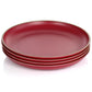 Gibson Home Rockabye Dark Pink 4 Piece Melamine Dinner Plate Set