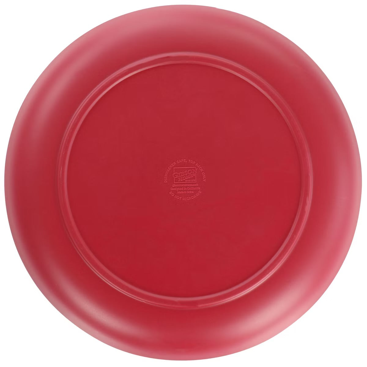 Gibson Home Rockabye Dark Pink 4 Piece Melamine Dinner Plate Set