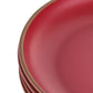 Gibson Home Rockabye Dark Pink 4 Piece Melamine Dinner Plate Set