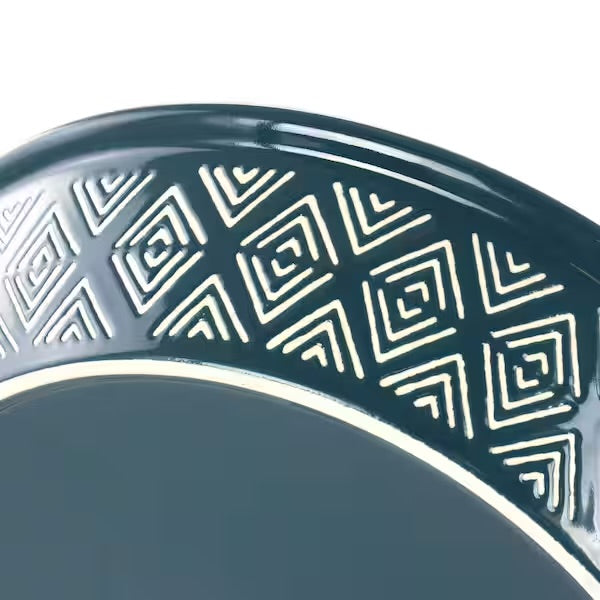 Laurie Gates Blue 10” Wax Relief Stoneware Tierra Pie Baking Dish