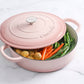 Crock Pot 5 Quart Round Pink Enameled Cast Iron Braiser Pan w Self Basting Lid