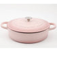Crock Pot 5 Quart Round Pink Enameled Cast Iron Braiser Pan w Self Basting Lid
