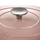 Crock Pot 5 Quart Round Pink Enameled Cast Iron Braiser Pan w Self Basting Lid
