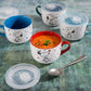 Peanuts Freckled Joy 25 oz Stoneware 4 Piece Soup Cup & Lid Set Assorted Colors