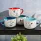 Peanuts Freckled Joy 25 oz Stoneware 4 Piece Soup Cup & Lid Set Assorted Colors
