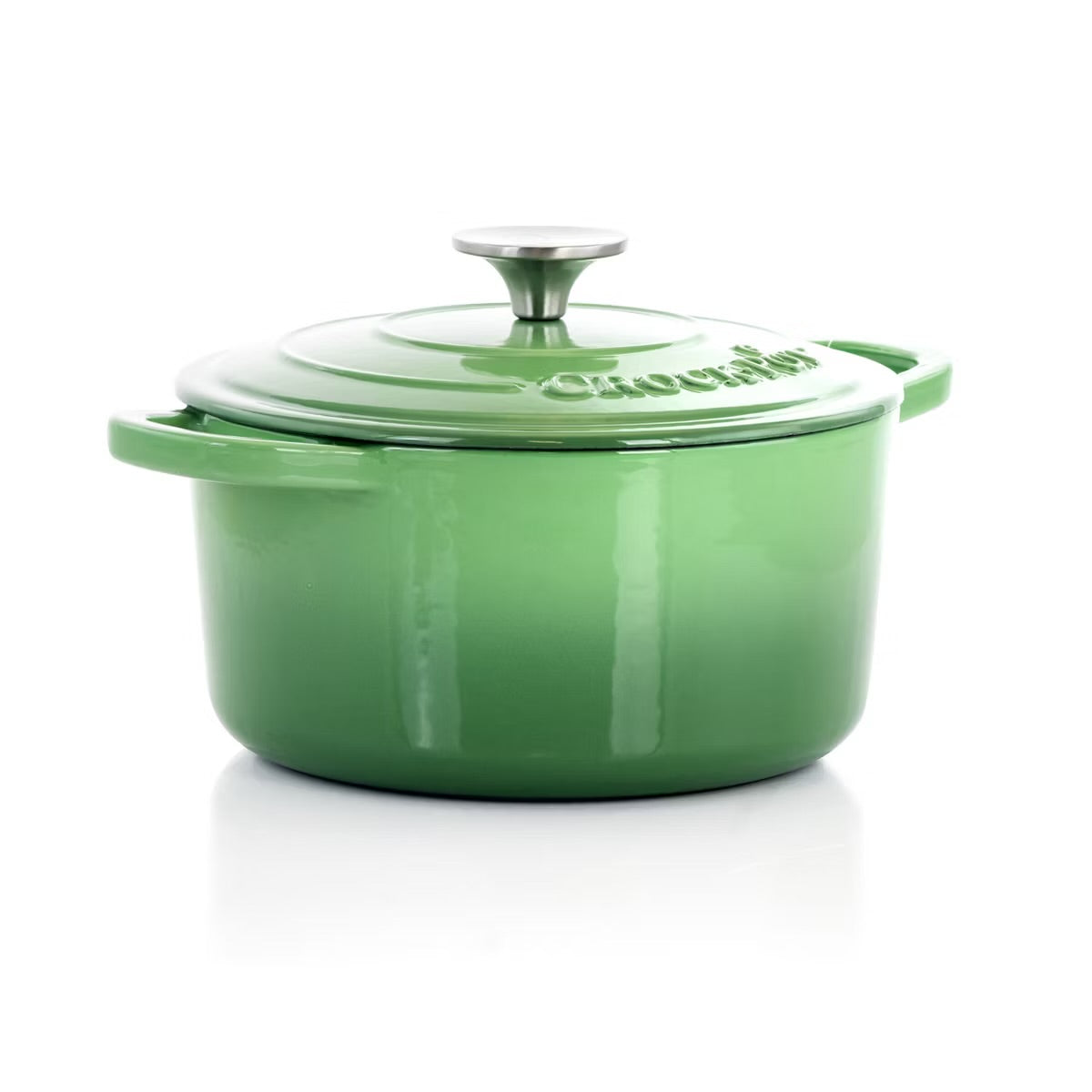 Crock-Pot Artisan Green 2 Piece 3 Quarts Enameled Cast Iron Dutch Oven