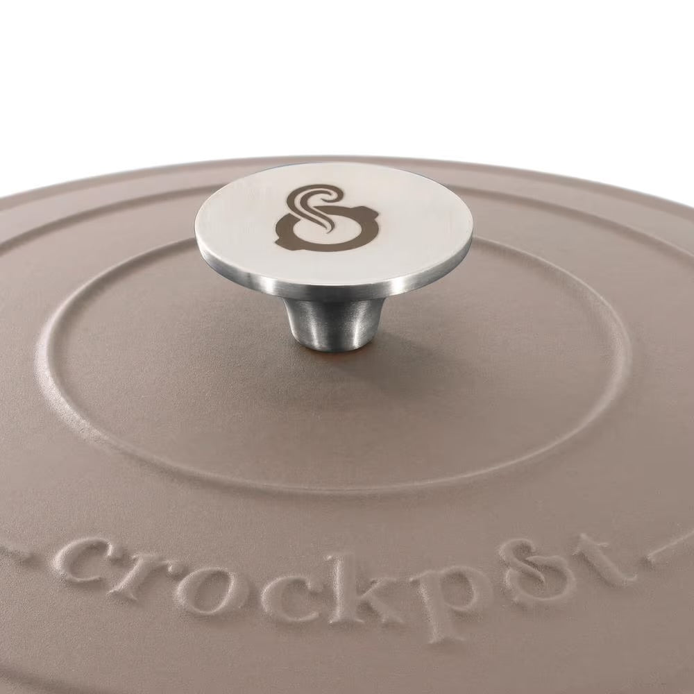 Crockpot Artisan Matte Dusty Pink 7 Quart Enameled Cast Iron Dutch Oven