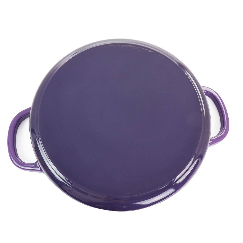Crock-Pot Artisan 5 Quart Lavender Enameled Cast Iron Braiser Pan w Lid