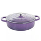 Crock-Pot Artisan 5 Quart Lavender Enameled Cast Iron Braiser Pan w Lid