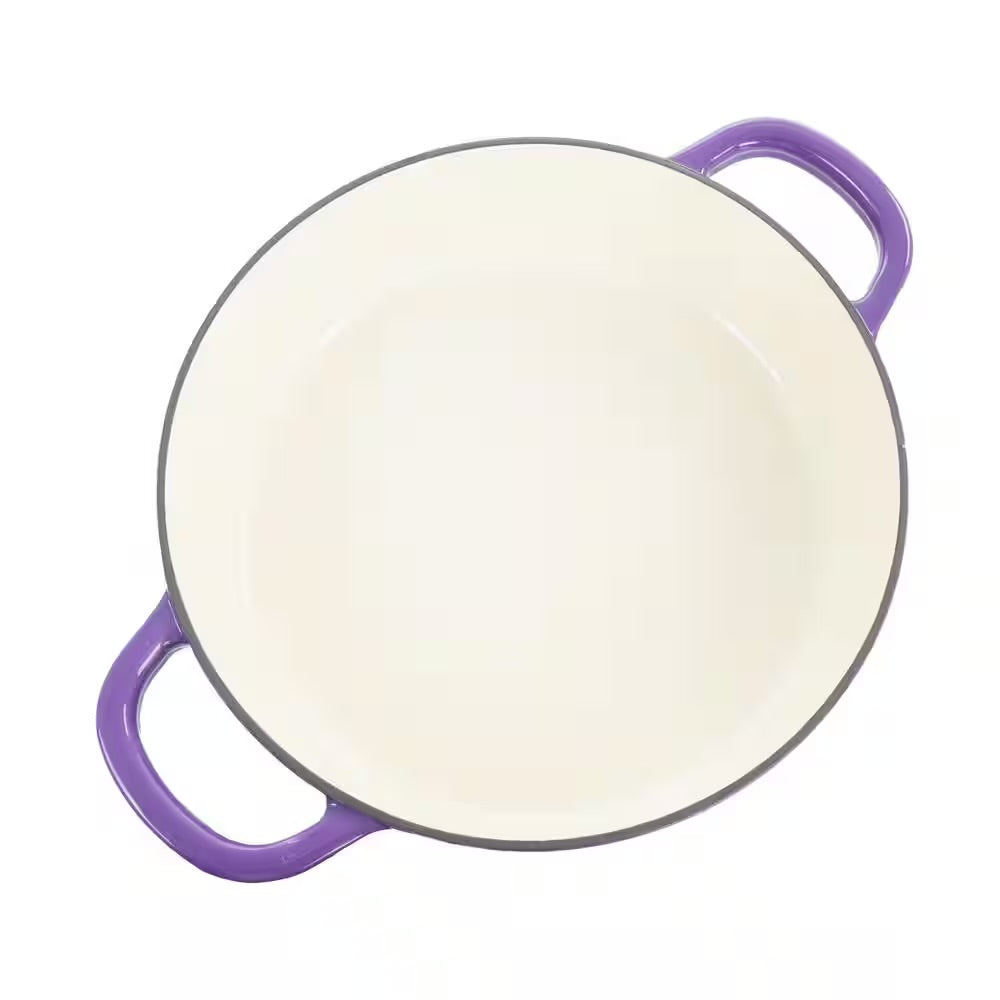 Crock-Pot Artisan 5 Quart Lavender Enameled Cast Iron Braiser Pan w Lid
