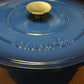 Crock Pot Enameled Round Sapphire Blue 5 qt Cast Iron Braiser Pan w Lid