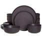 Studio 3B Mio 16 Piece Reactive Glaze Round Stoneware Dinnerware Set in Pepper