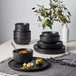 Studio 3B Mio 16 Piece Reactive Glaze Round Stoneware Dinnerware Set in Pepper