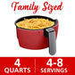Brentwood Small 1400 Watt 4 Qt Electric Digital Air Fryer w Temperature Control