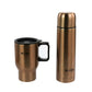 Mr. Coffee 2 Piece Double Wall Thermal Bottle & Travel Mug in Copper