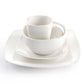 Gibson Elite Soho Lounge White 16 Piece Square Fine Ceramic Dinnerware Set