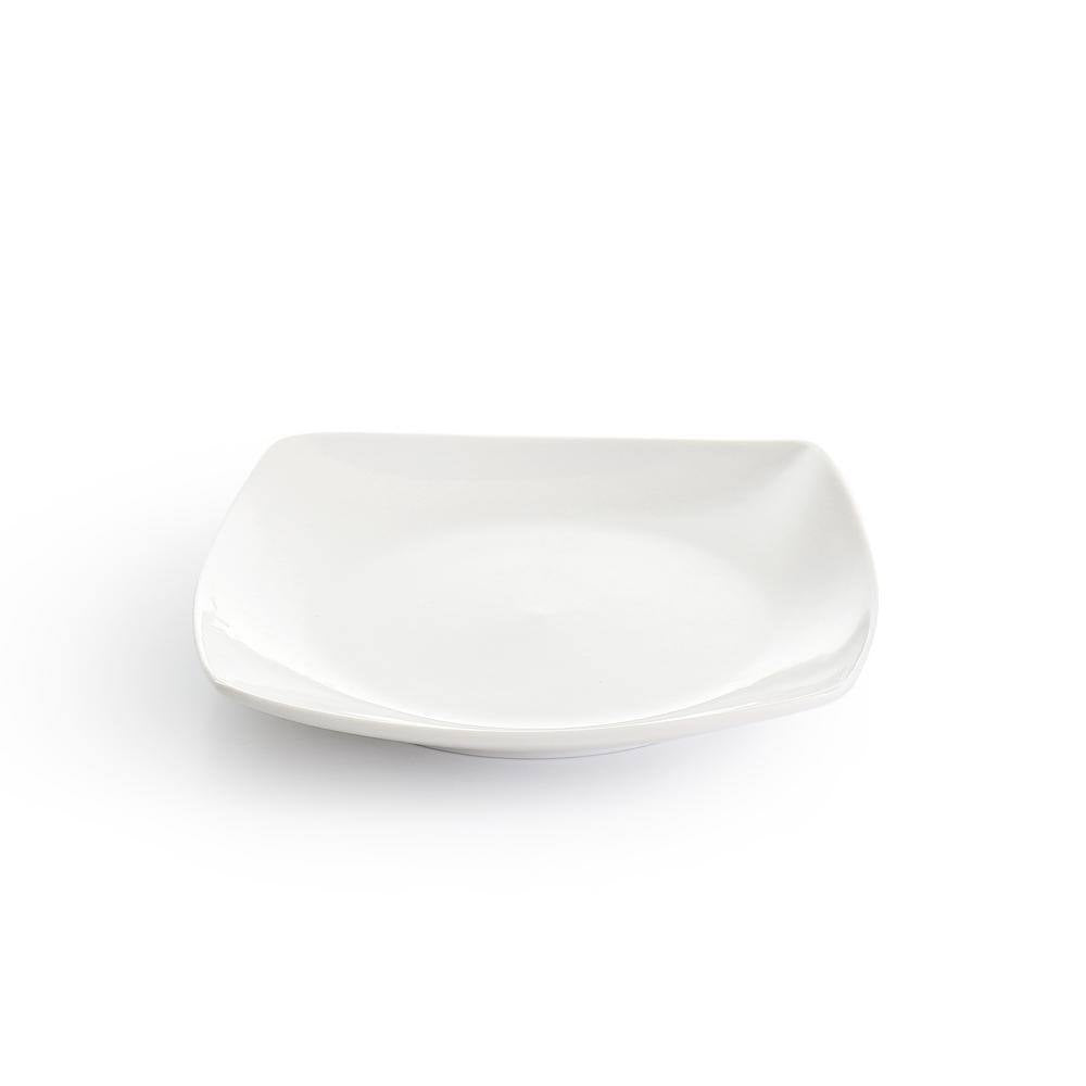 Gibson Elite Soho Lounge White 16 Piece Square Fine Ceramic Dinnerware Set