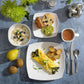 Gibson Elite Soho Lounge White 16 Piece Square Fine Ceramic Dinnerware Set