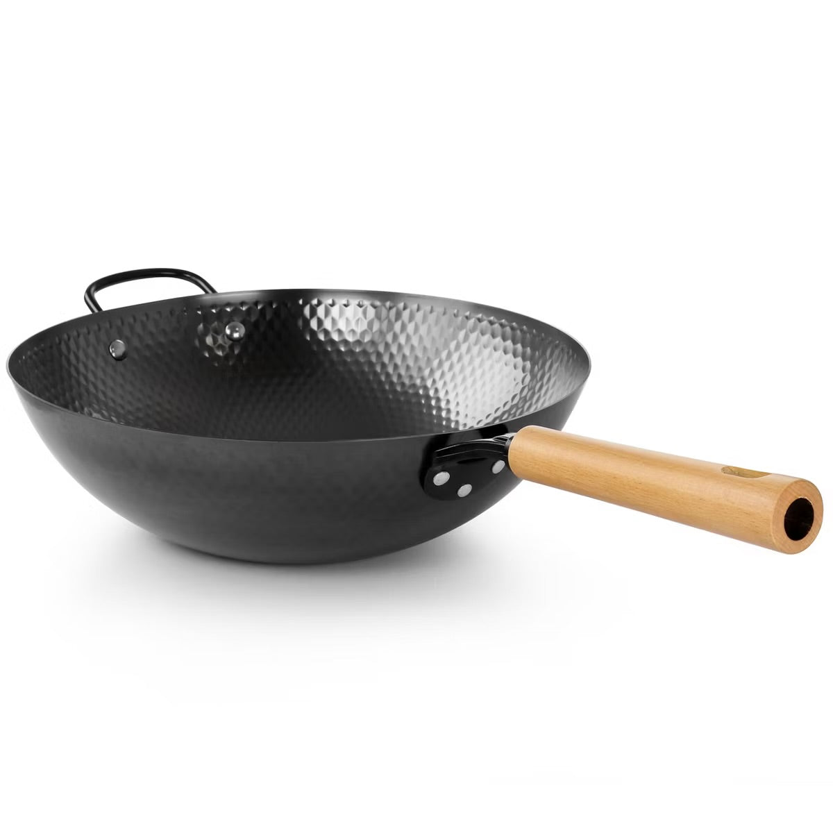 Oster Bressler 13.5” Nonstick Carbon Steel Wok w Wooden Handle
