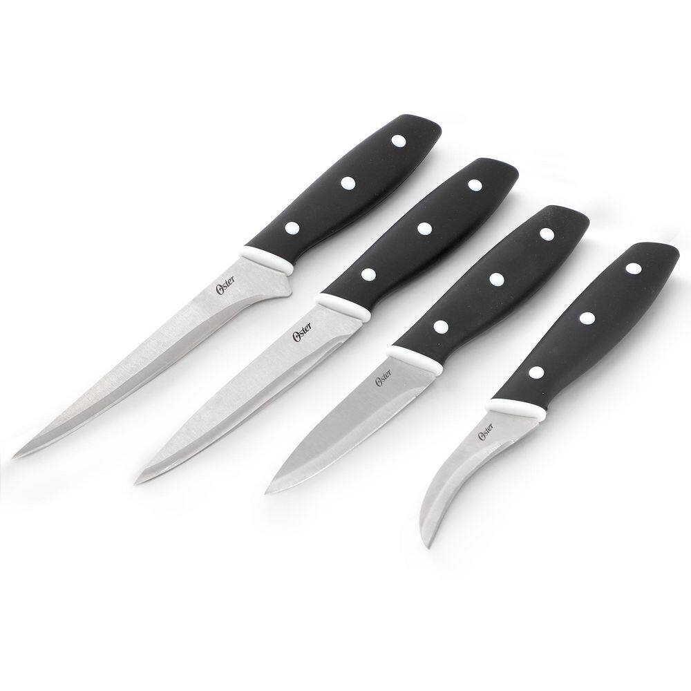 Oster Collister 15 Piece Stainless Steel Black Cutlery Set w Soft Grip Handle