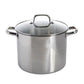 Oster Adenmore 12 Quart Stainless Steel Stock Pot w Tempered Glass Lid