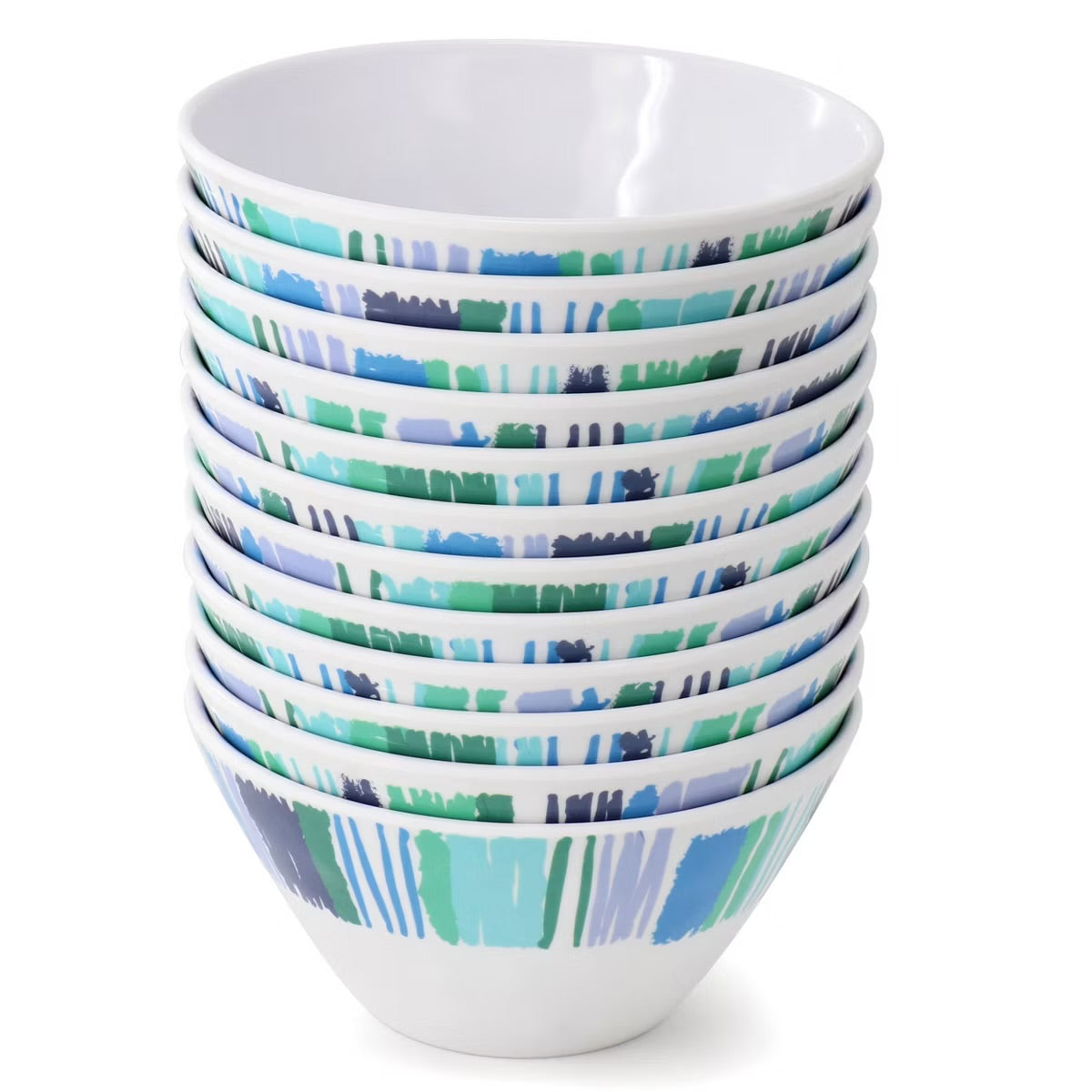 Gibson Home Tropical Sway Orleans 12 Piece 6" Melamine Bowl Set in Blue