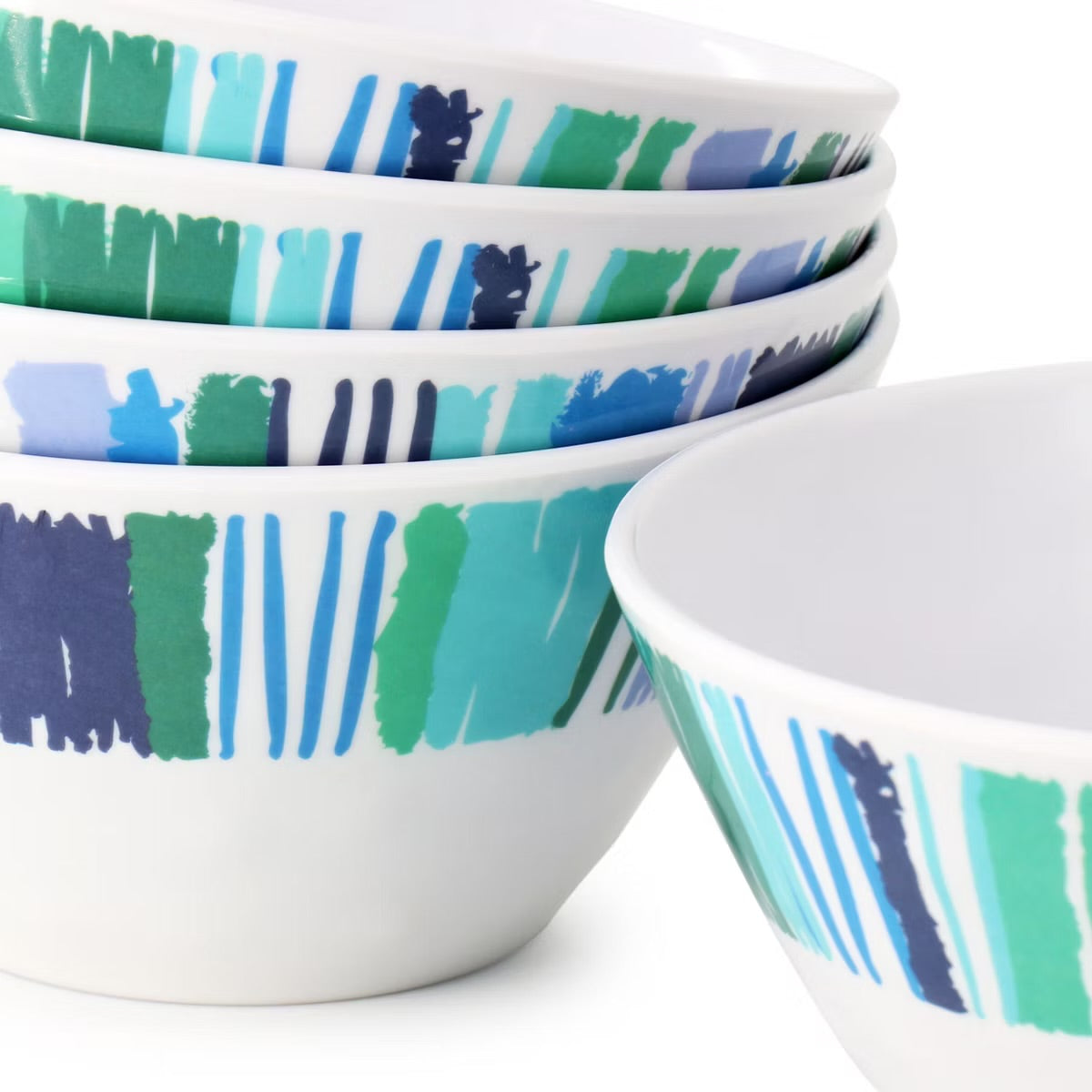 Gibson Home Tropical Sway Orleans 12 Piece 6" Melamine Bowl Set in Blue